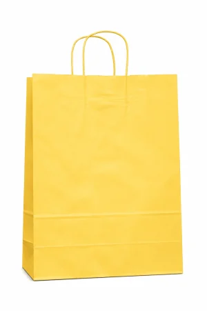 Bolsa de Papel Amarilla Grande 32x40x12 cm | Alta Resistencia