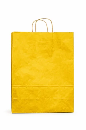 Bolsa de Papel Amarilla Mediana 24x34x10 cm | Ecológica y Resistente