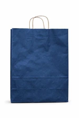Bolsa de Papel Azul Mediana 24x34x10 cm | Ecológica y Resistente