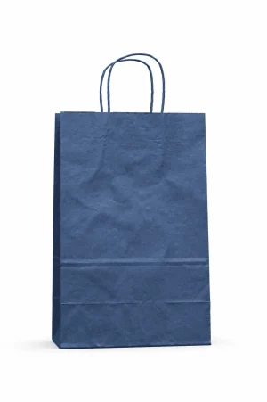 Bolsa de Papel Azul Pequeña 18x24x8 cm | Resistente y Ecológica