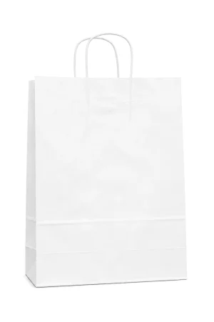 Bolsa de Papel Blanca Grande 32x40x12 cm | Alta Resistencia