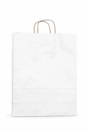 Bolsa de Papel Blanca Mediana 24x34x10 cm | Ecológica y Premium
