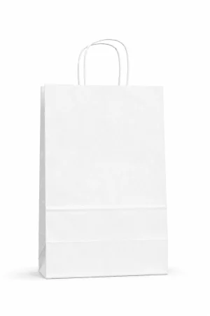 Bolsa de Papel Blanca Pequeña 18x24x8 cm | Elegante y Ecológica