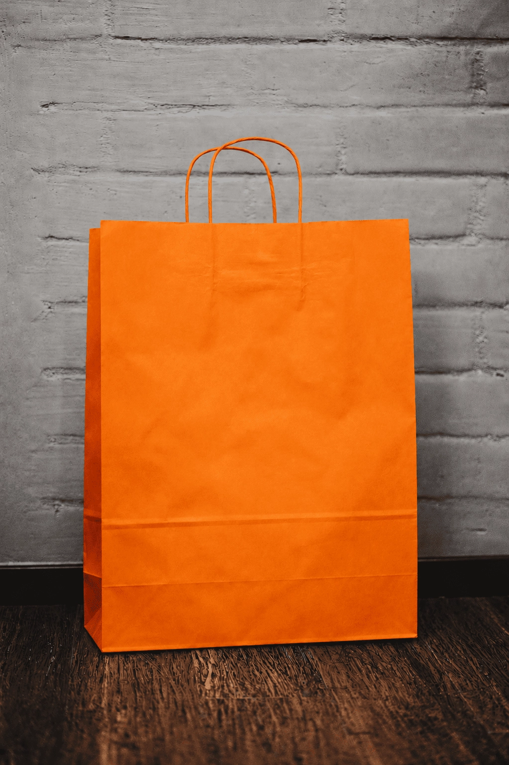 Bolsa de Papel Naranja Grande 32x40x12 cm | Alta Resistencia - Imagen 2